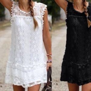 White shift dress