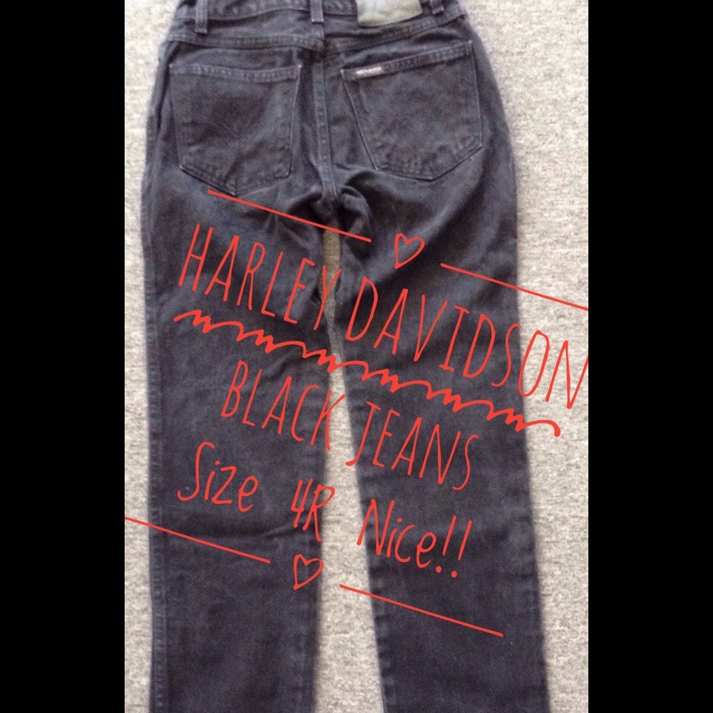 Harley Davidson Black Jeans Size 4 Nice
