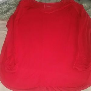 Red semi sheer top