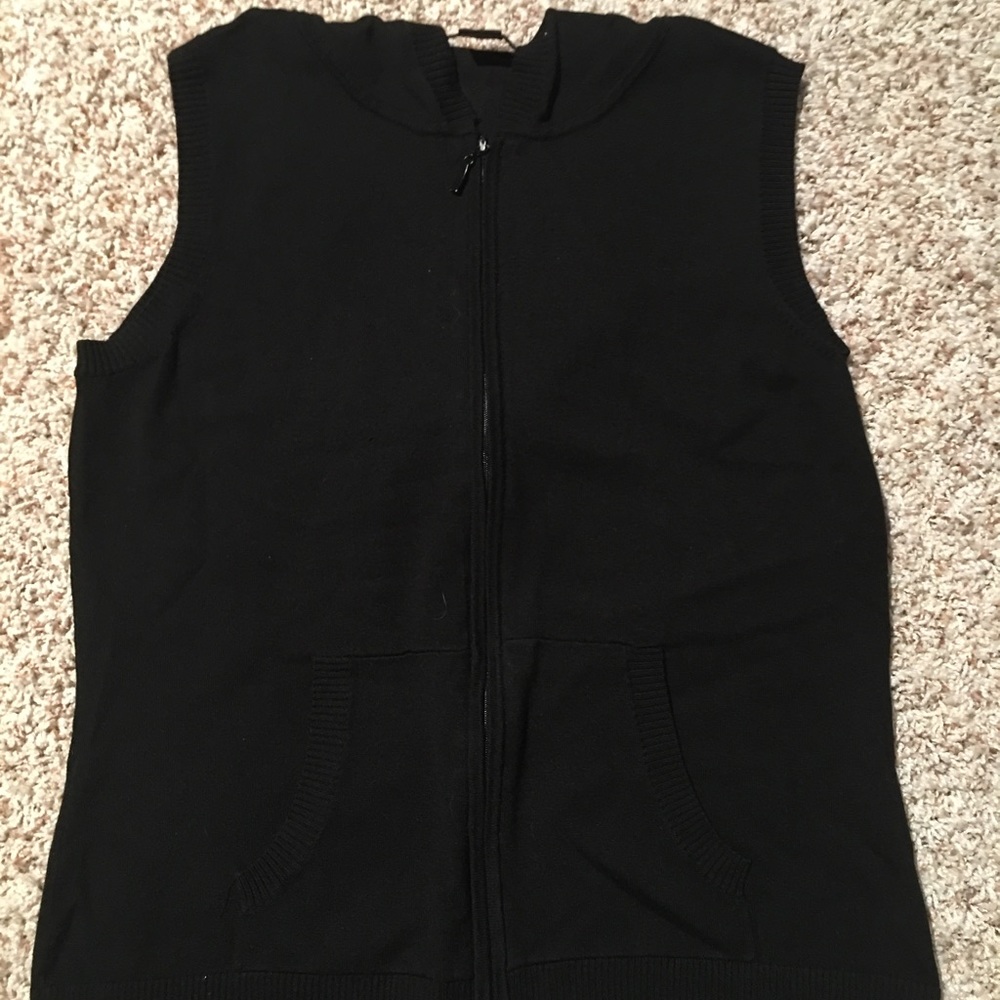 Black vest with hood