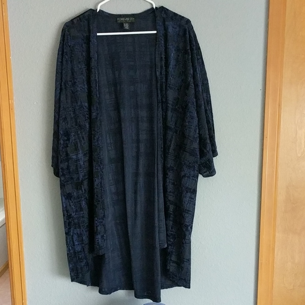 Brushed velvet kimono