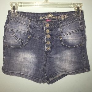 High waisted jean shorts