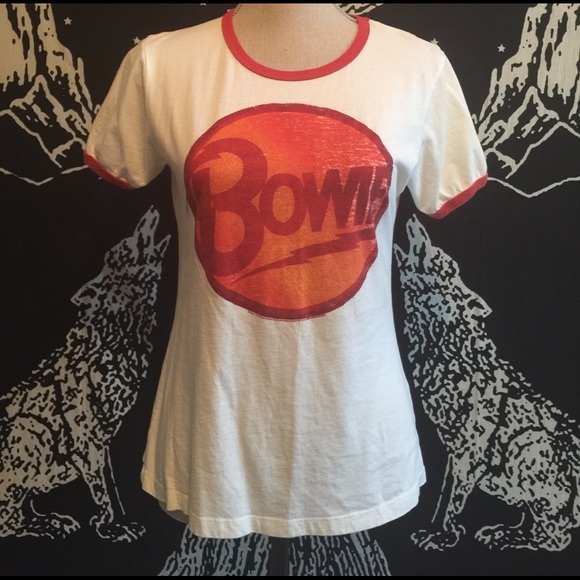 Urban Outfitters Tops - Rare! David Bowie Cream and Red Ringer Tee Shirt