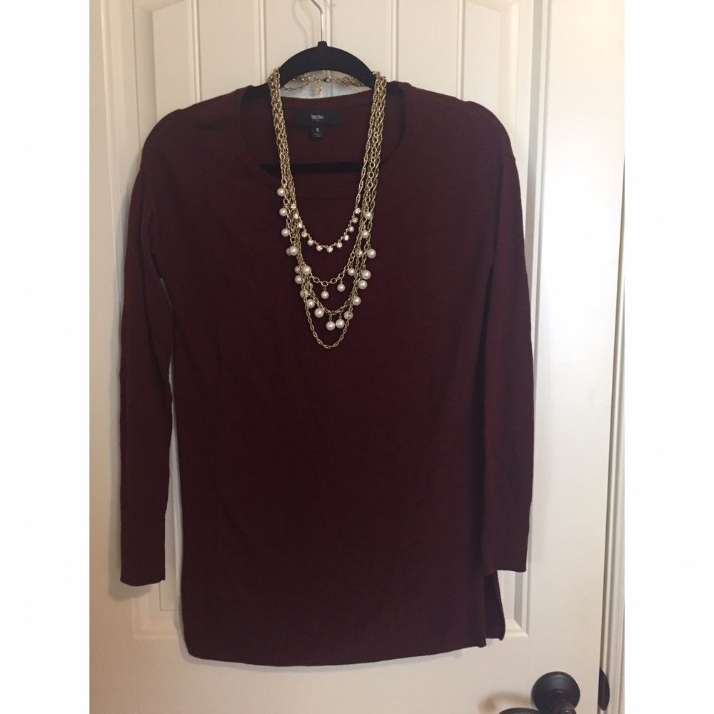 Burgundy tunic sweater