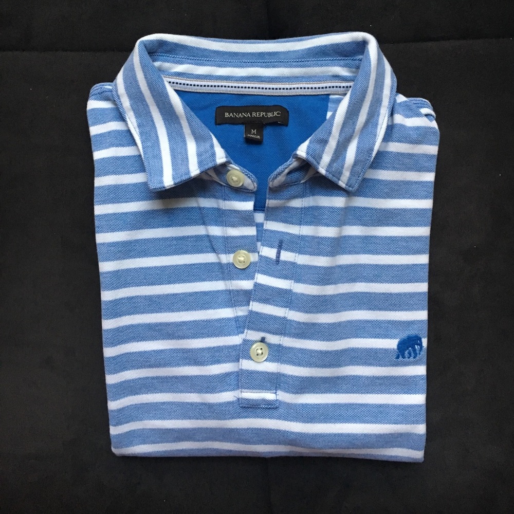 SOLD•Banana Republic men's striped polo size M