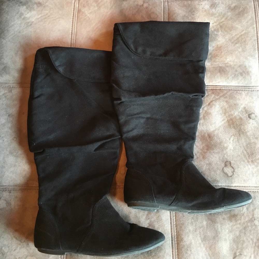 Black knee high boots