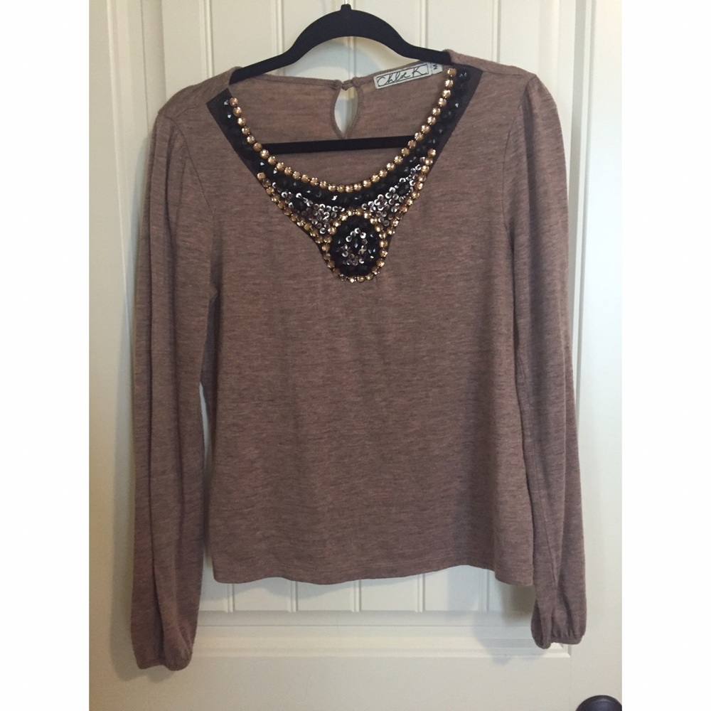Embellished light sweater