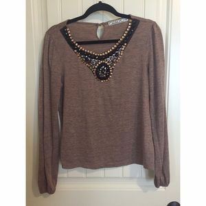 Embellished light sweater