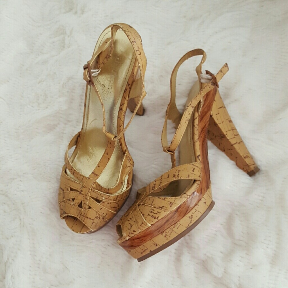 Cork Strapped Heels