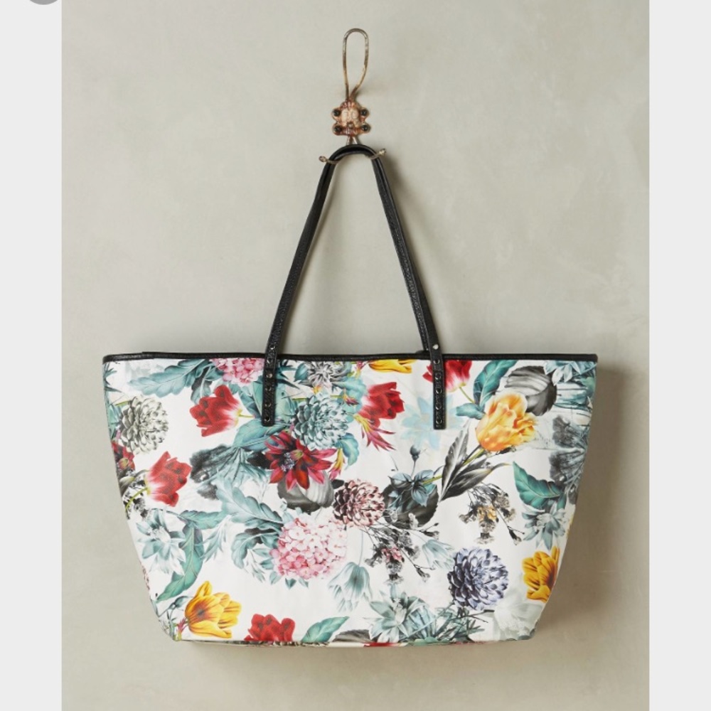NWT Anthropologie Floraison Tote with pouch
