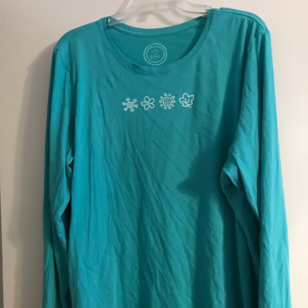 Life is Good XL TEAL shirt.  Great shape.