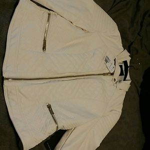 Quilted faux leather motor jacket