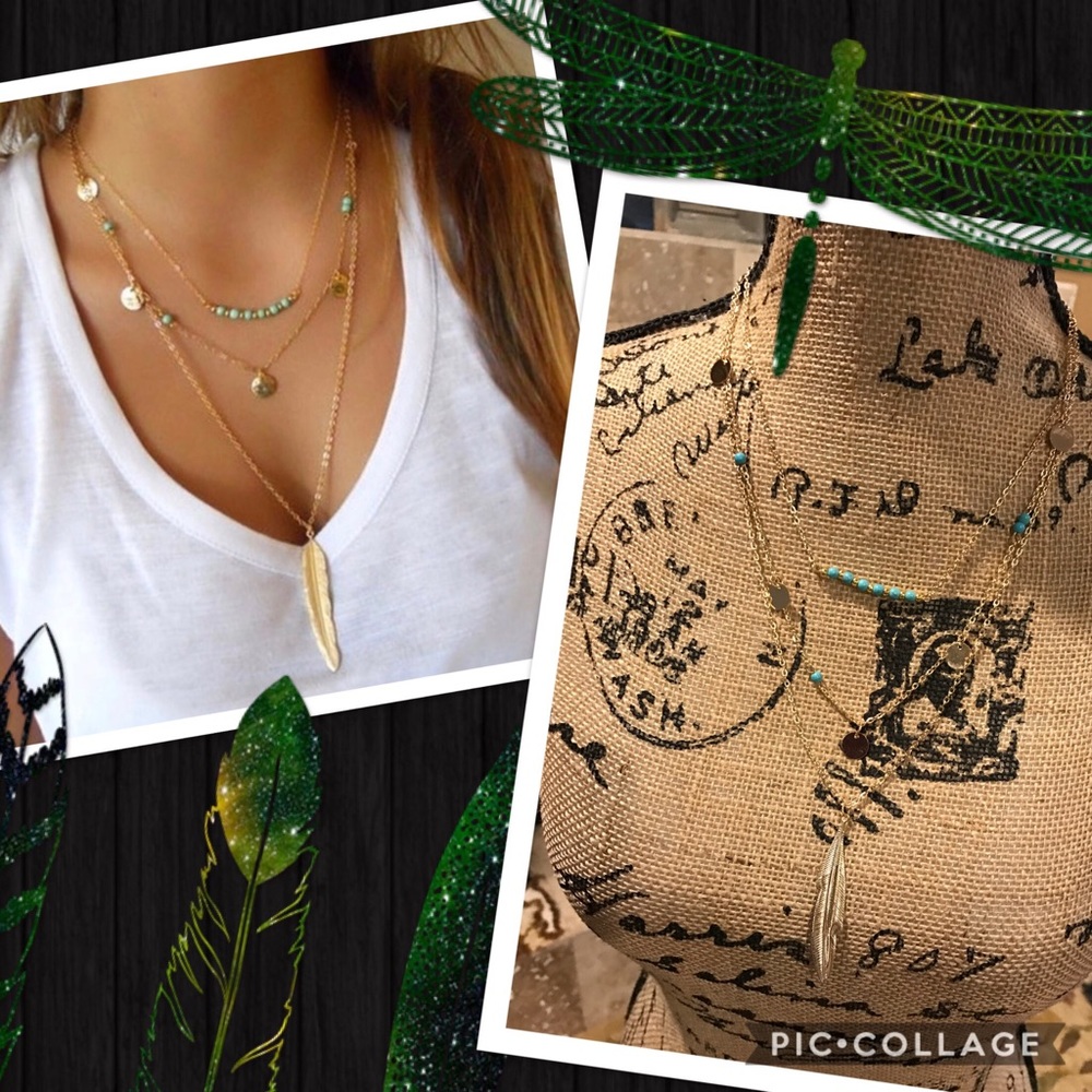 Boho tribal 3 layer necklace - Picture 7 of 7