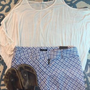 The Limited blue and white shorts nwt