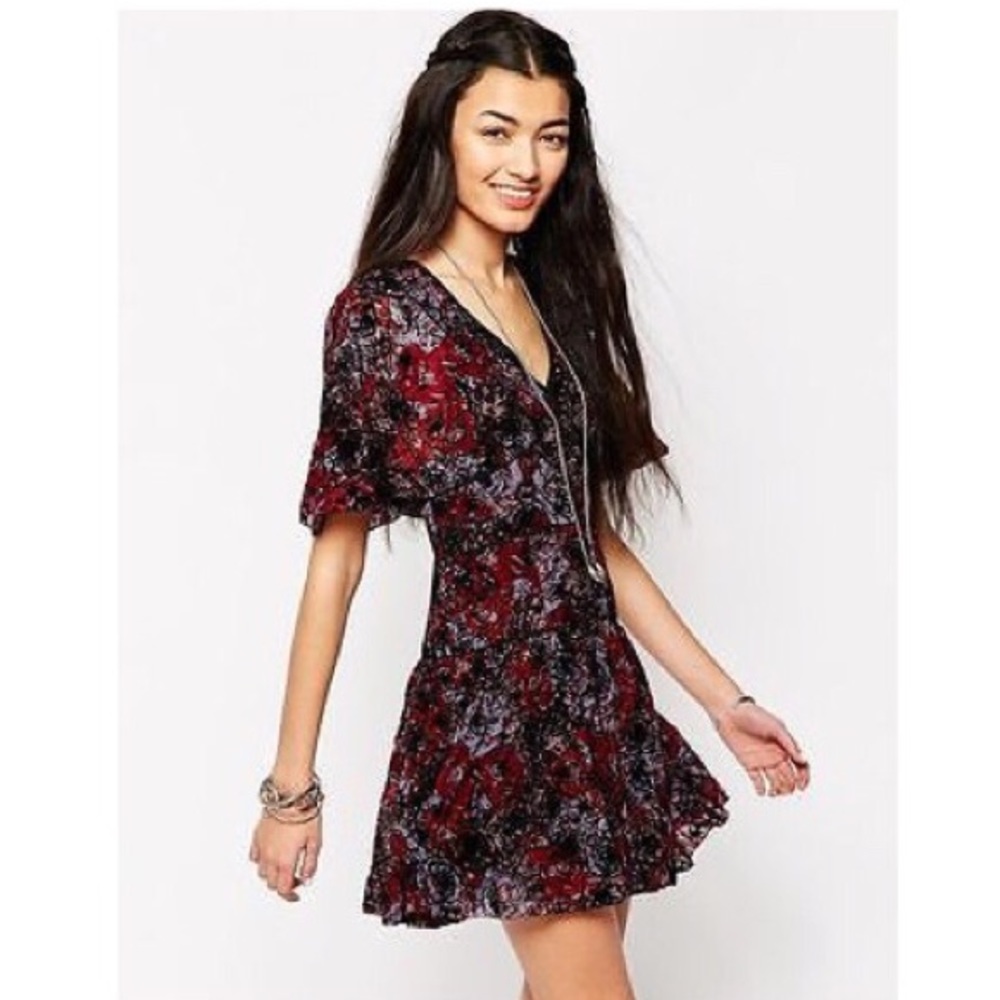 FREE PEOPLE Perfect Dream dress in berry combo