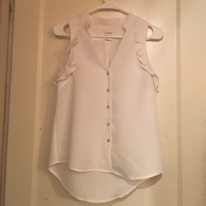 H&M white ruffled tank