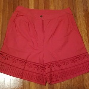 Coral beautiful detailed  size 6 shorts.