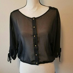 Sheer Button Up Blouse