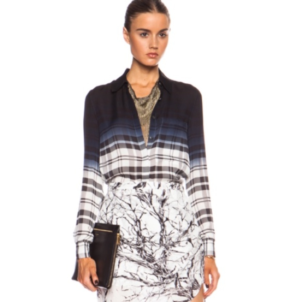 Haute Hippie- The Husband Dip-dye Silk Button Down