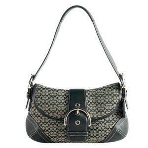 Black and Gray Coach hobo bag