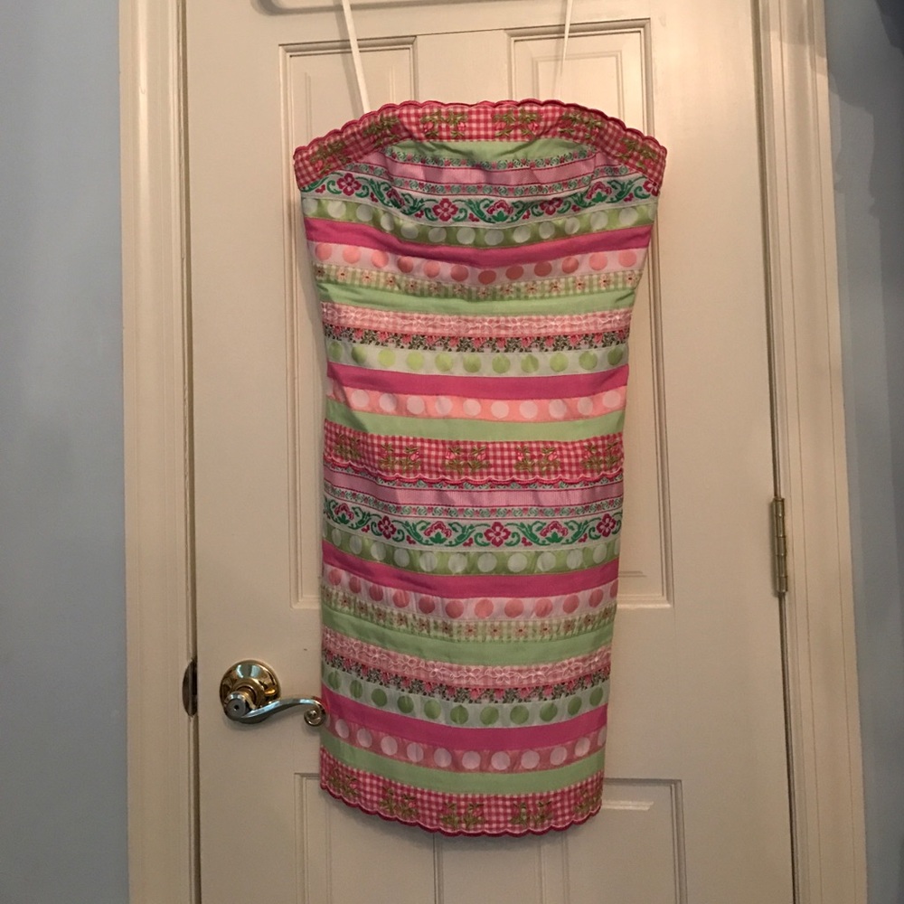 Lilly Pulitzer Multi color ribbon strapless dress