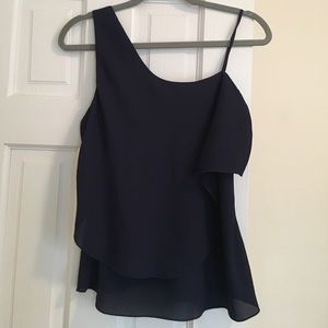 Elizabeth and James navy one shoulder camisole