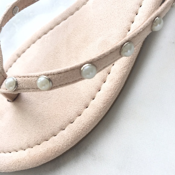 NUDE PEARL THONG SANDALS - Picture 3 of 4