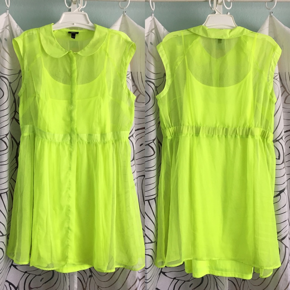 EUC Neon Dress with Peter Pan Collar XL