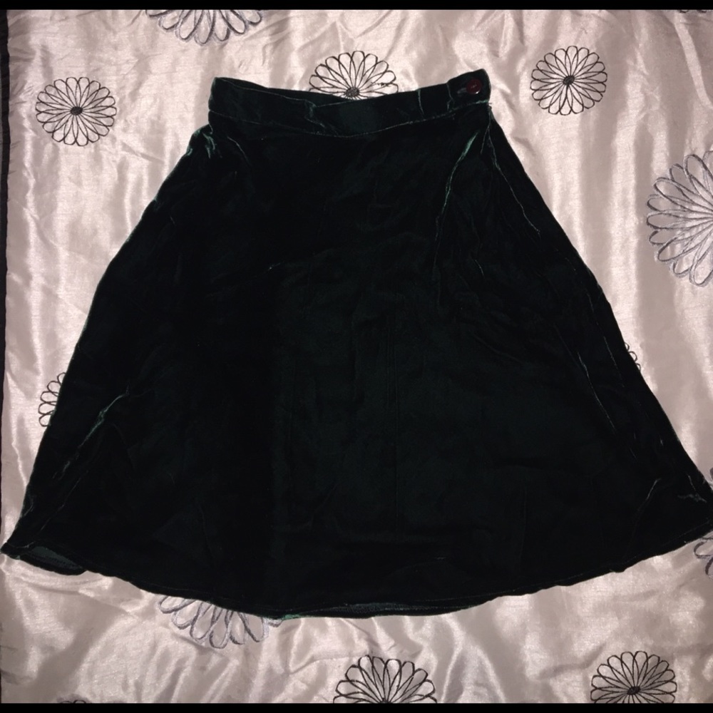 Emerald Green Velvet Skirt