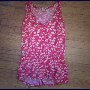 Elephant Print Cinched Waist Shirt