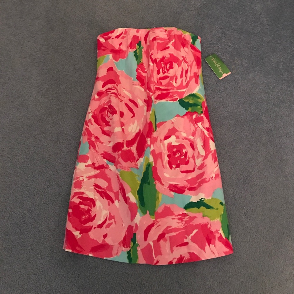 Lilly Pulitzer rose strapless dress