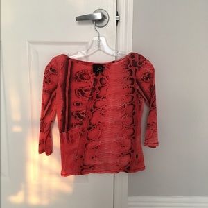 Just Cavalli boat neck three quarter sleeve top