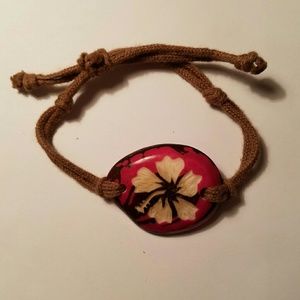 Hawaiian Flower Engraved Bracelet