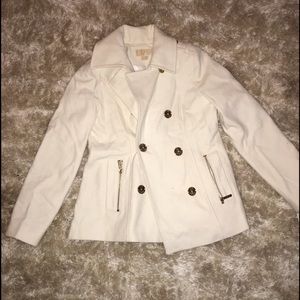 Michael Kors White Wool Peacoat