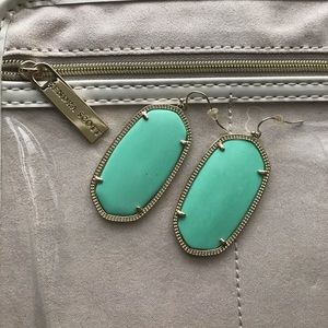 Sea foam and gold Kendra Scott Danielle earrings