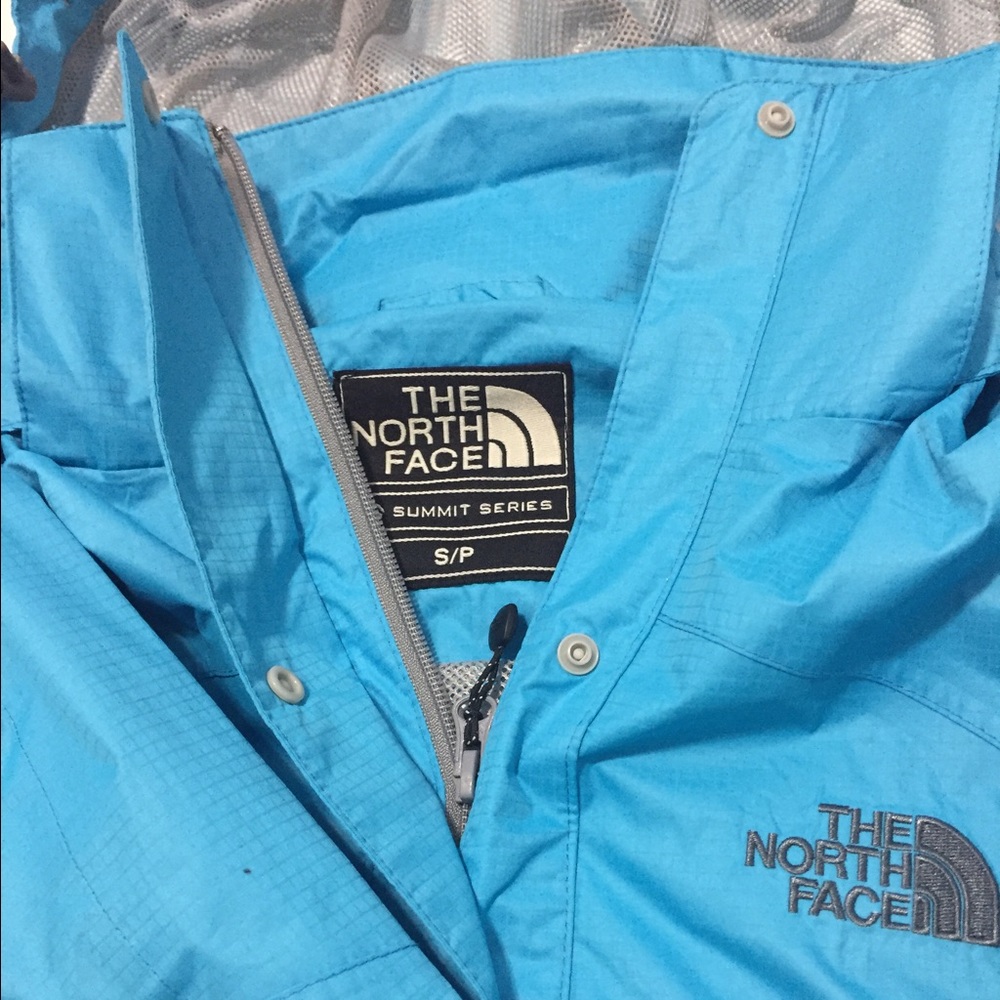 The North Face baby blue rain waterproof jacket S