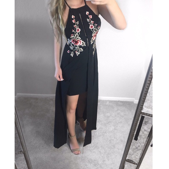 Sale! Navy Flower Print Maxi Dress NWT - Picture 6 of 6