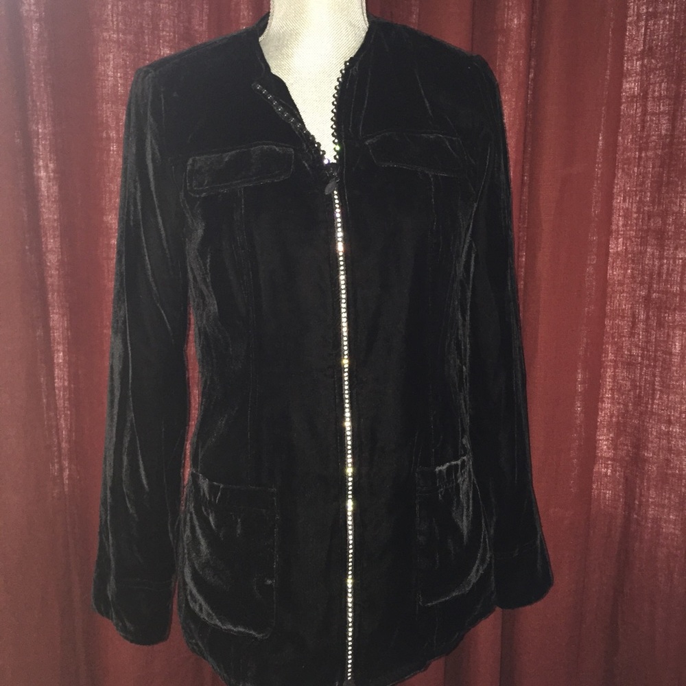Velvet zipper jacket