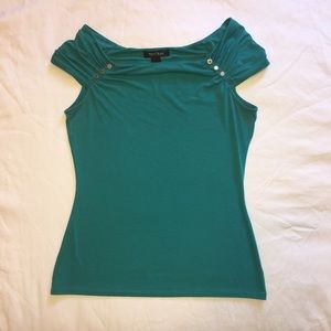 White House Black Market Turquoise top size small