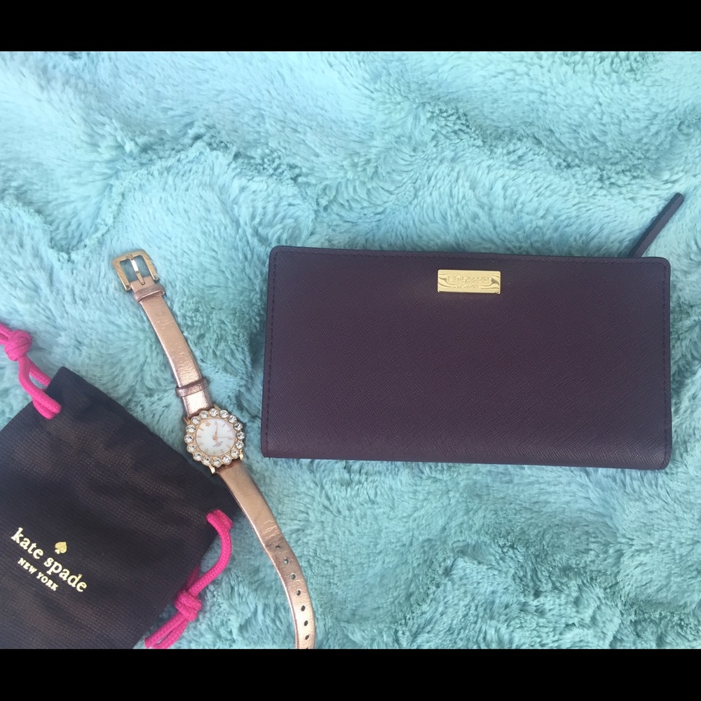 NWT Kate Spade Newbury Lane dark purple wallet