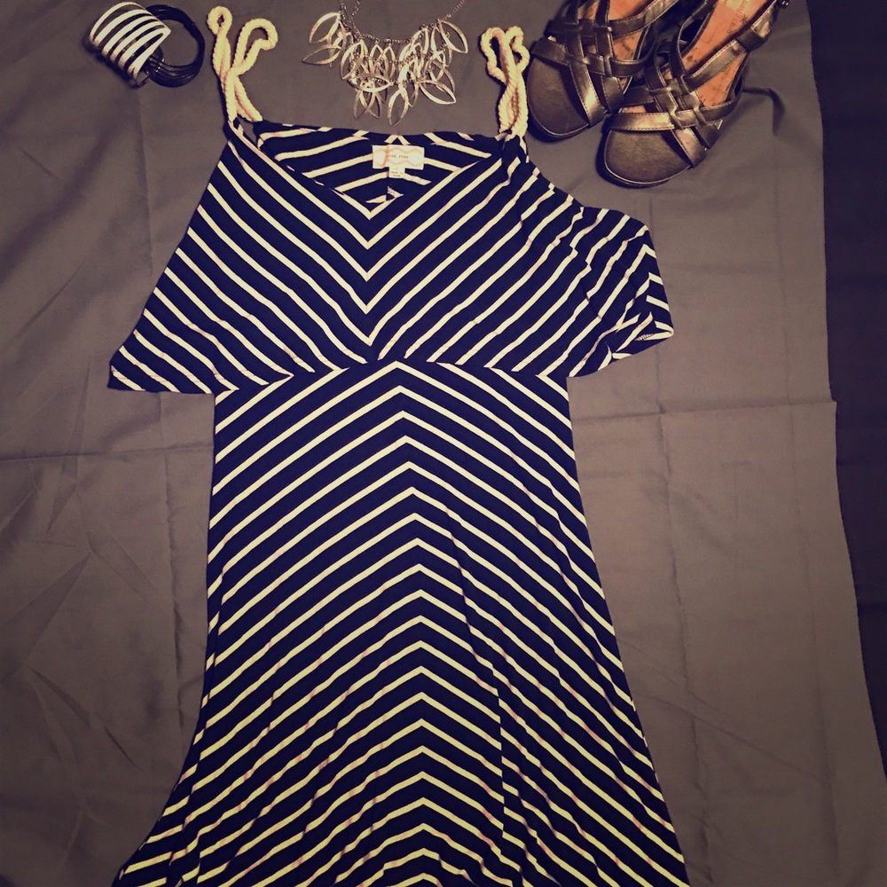 Navy sundress with flounce top, size medium