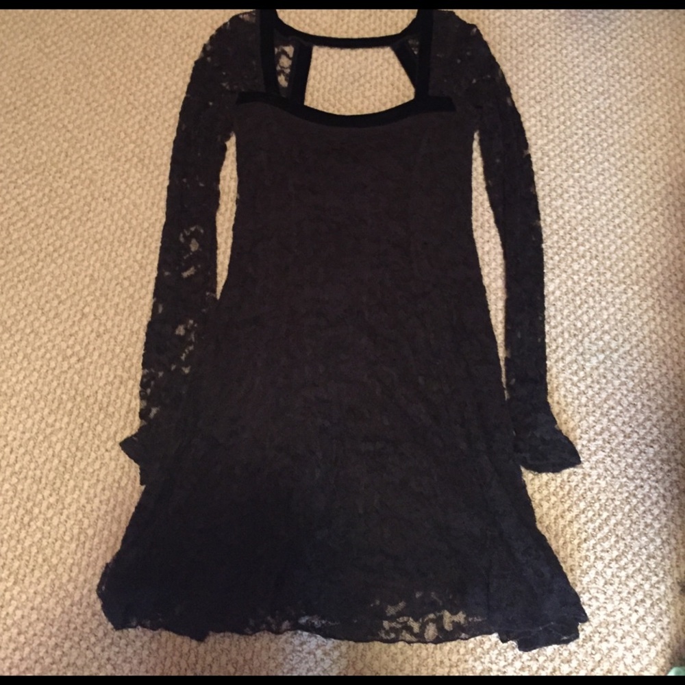 Free People Black lace Mini dress!