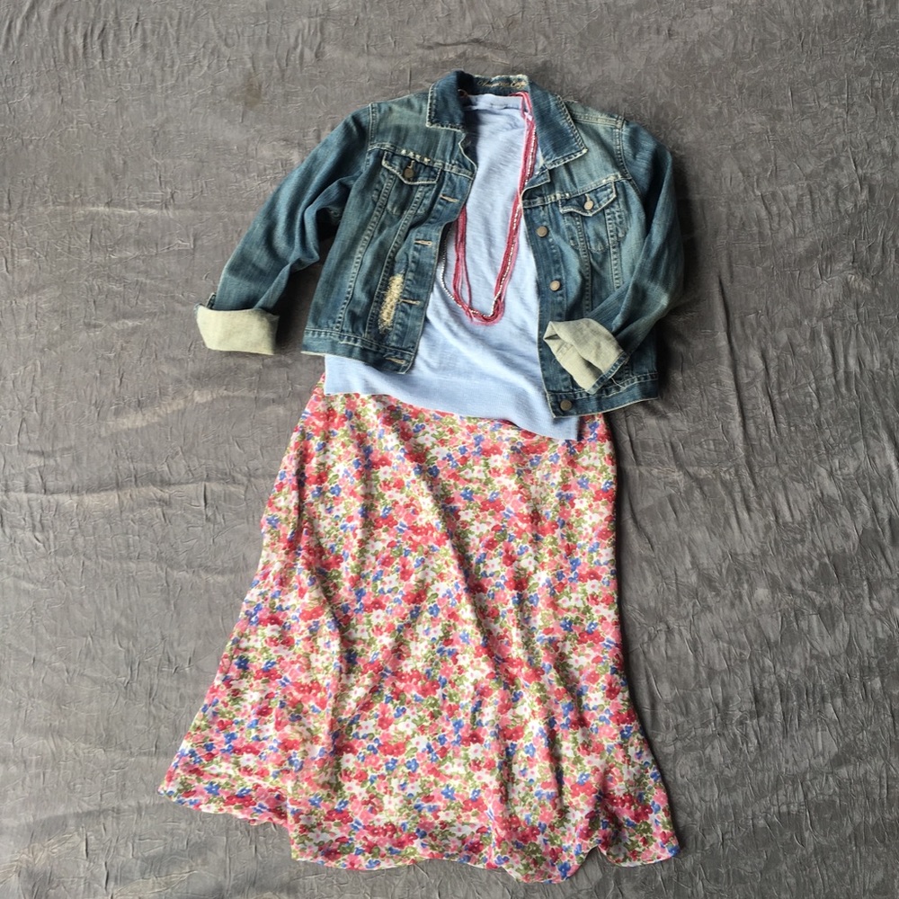 90's retro flower Jaclyn Smith skirt