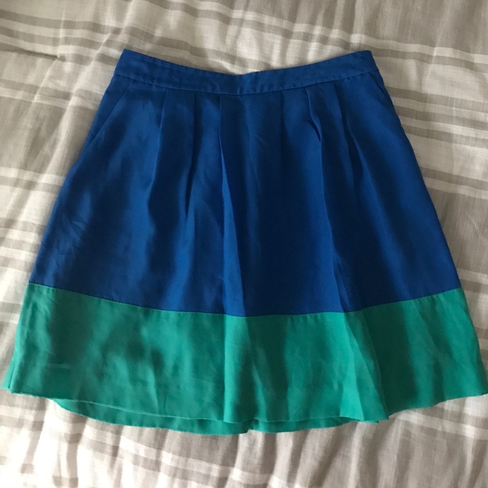 Blue and turquoise J. Crew skirt. Size 2