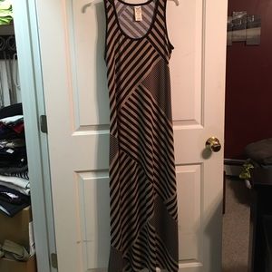 Black tan maxi dress