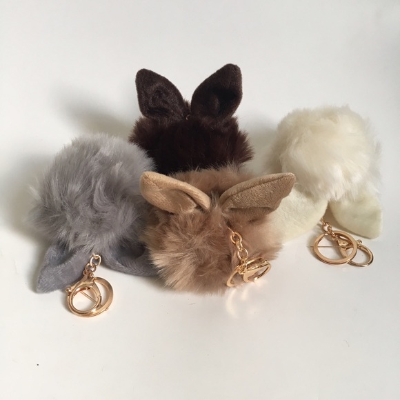Faux Rabbit Keychain Purse Charm - Picture 3 of 3