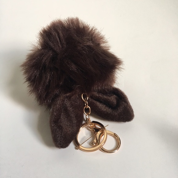 Faux Rabbit Keychain Purse Charm - Picture 2 of 3