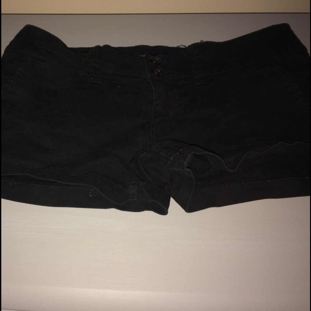 Black denim American eagle shorts
