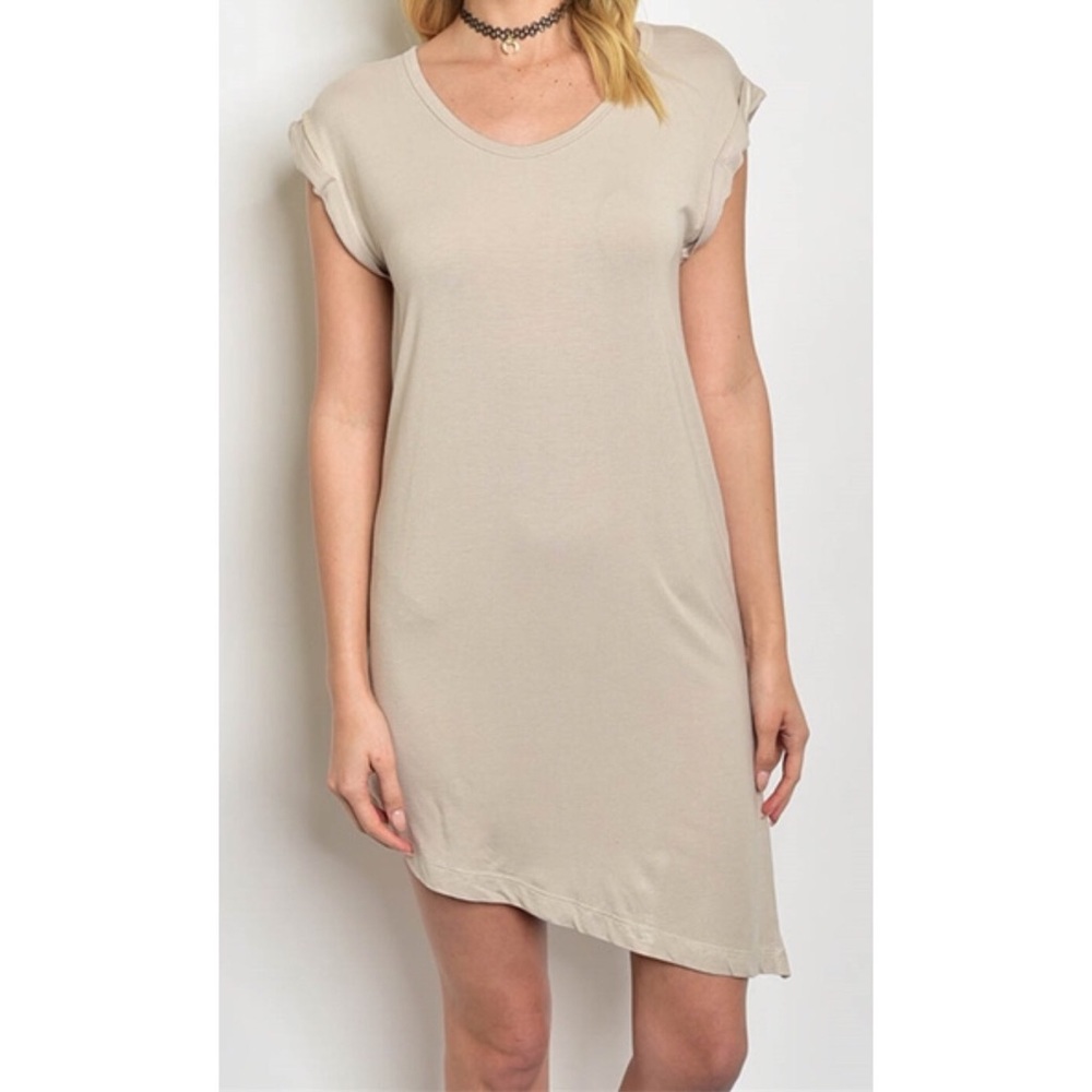 💐🌸 TIME FOR SPRING!! Asymmetrical Taupe Dress 🌸