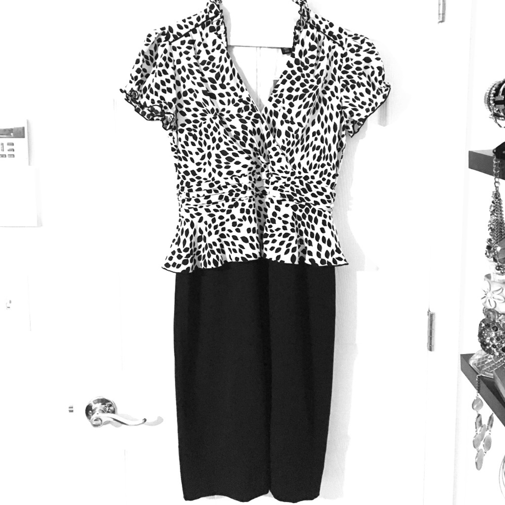 WHBM Black and White dress